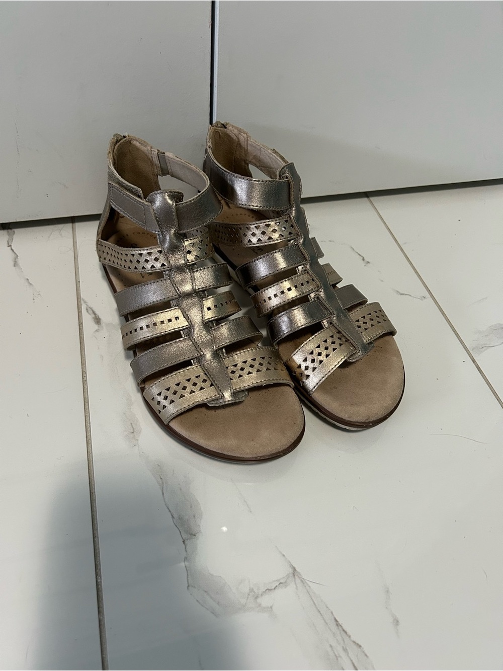 Clarks Metallic Gladiator Sandals